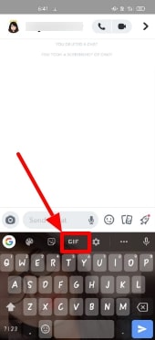 send GIFs on Snapchat Android