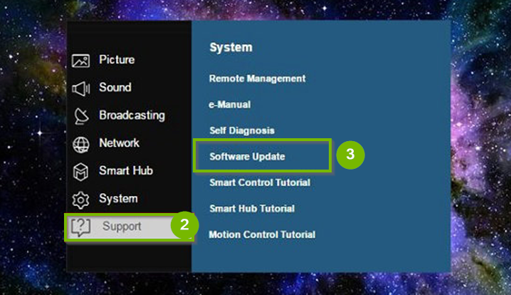 Software Update on Samsung TV