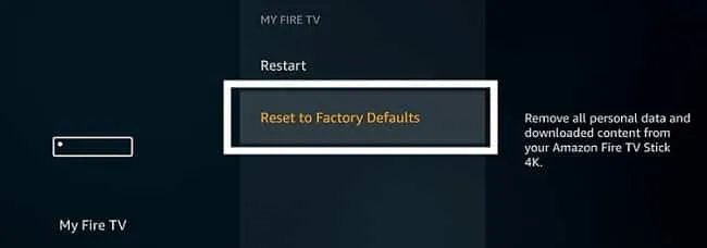 How to Reset Firestick to Factory Settings