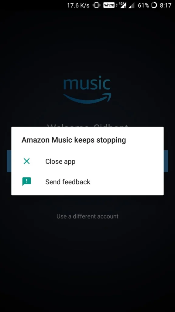 Amazon Music App Crashing