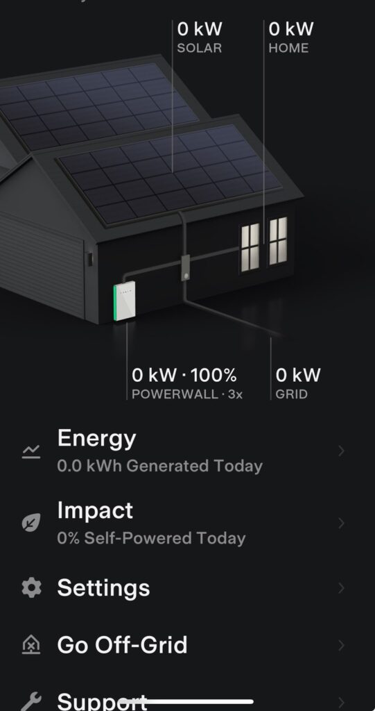Tesla solar app not showing usage