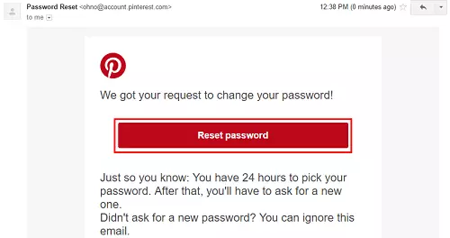 Reset Pnterest Password